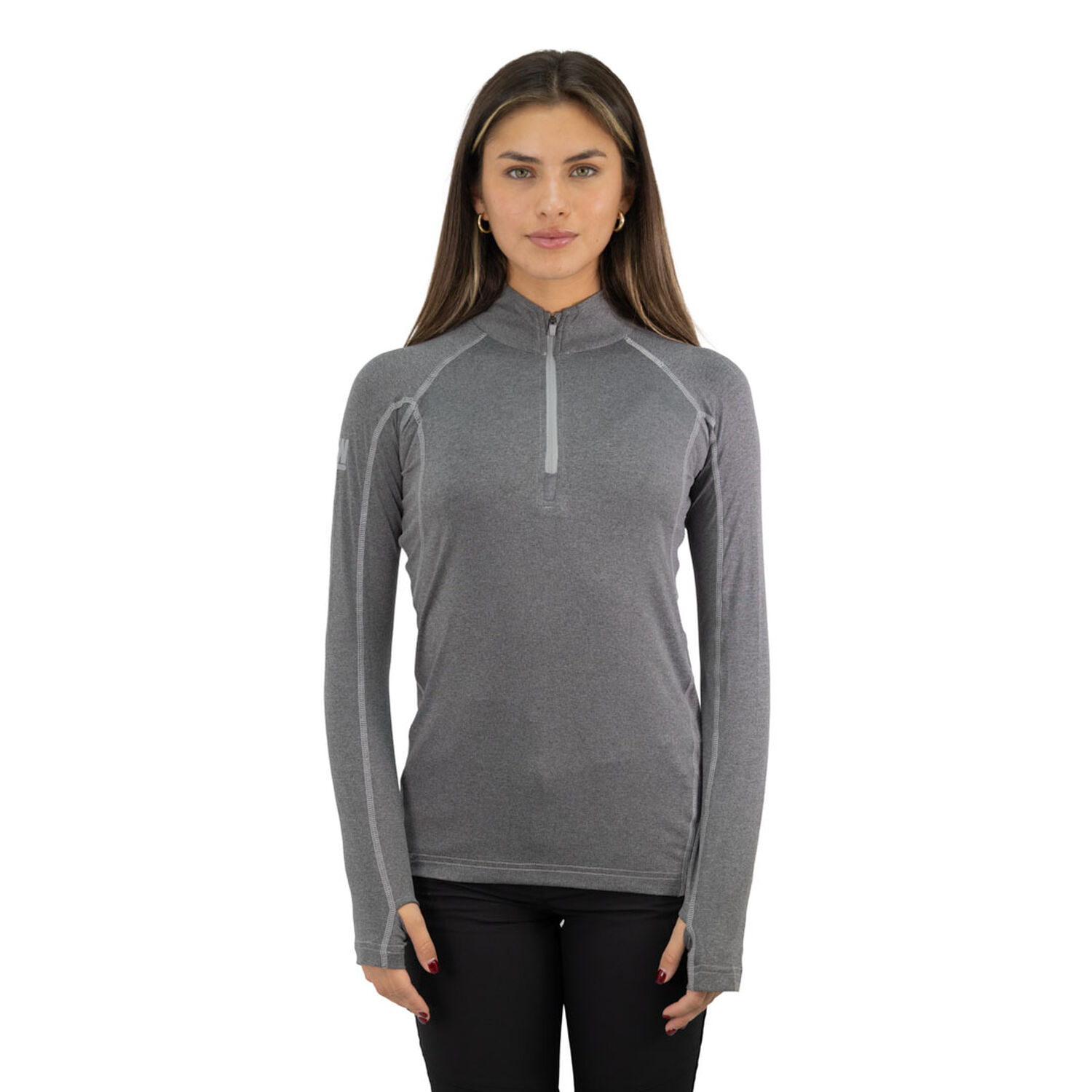 Polera Dry Fit Hw Spx Manga Larga Mujer Carbon Grey image number 0.0